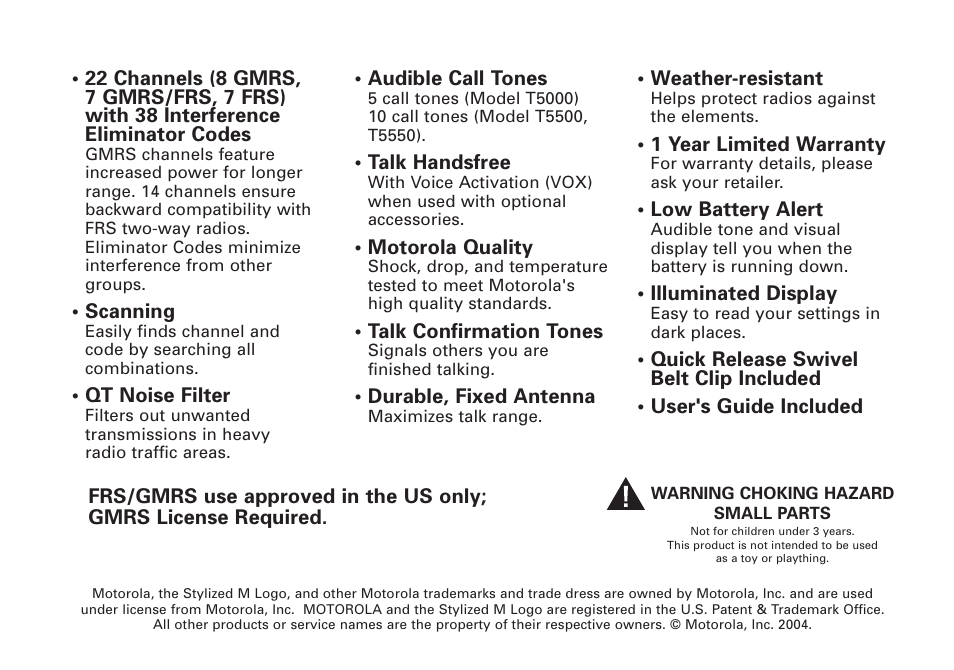 Motorola T5500 User Manual | Page 35 / 35