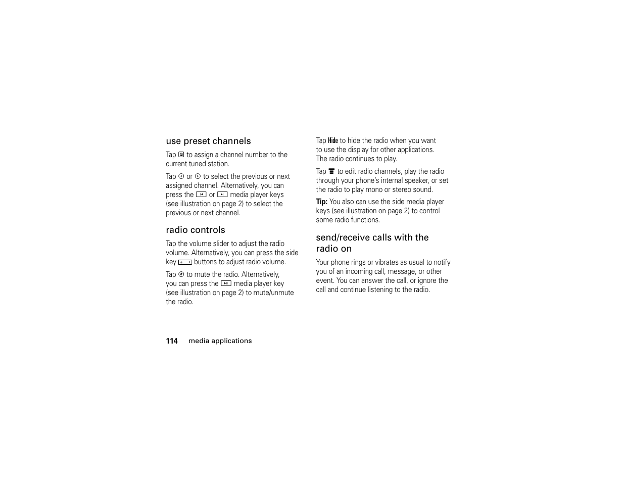 Motorola E6 User Manual | Page 116 / 144
