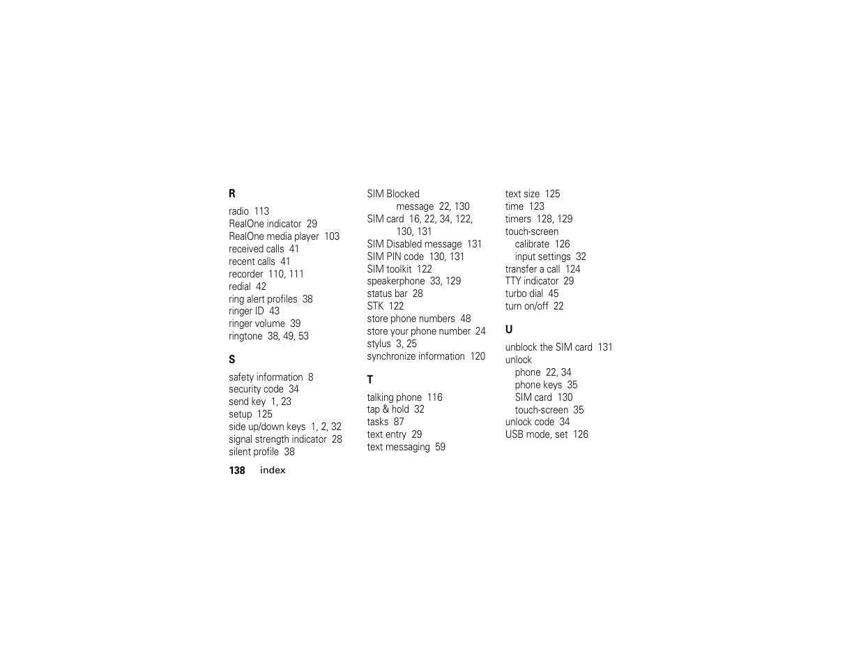 Motorola E6 User Manual | Page 140 / 144