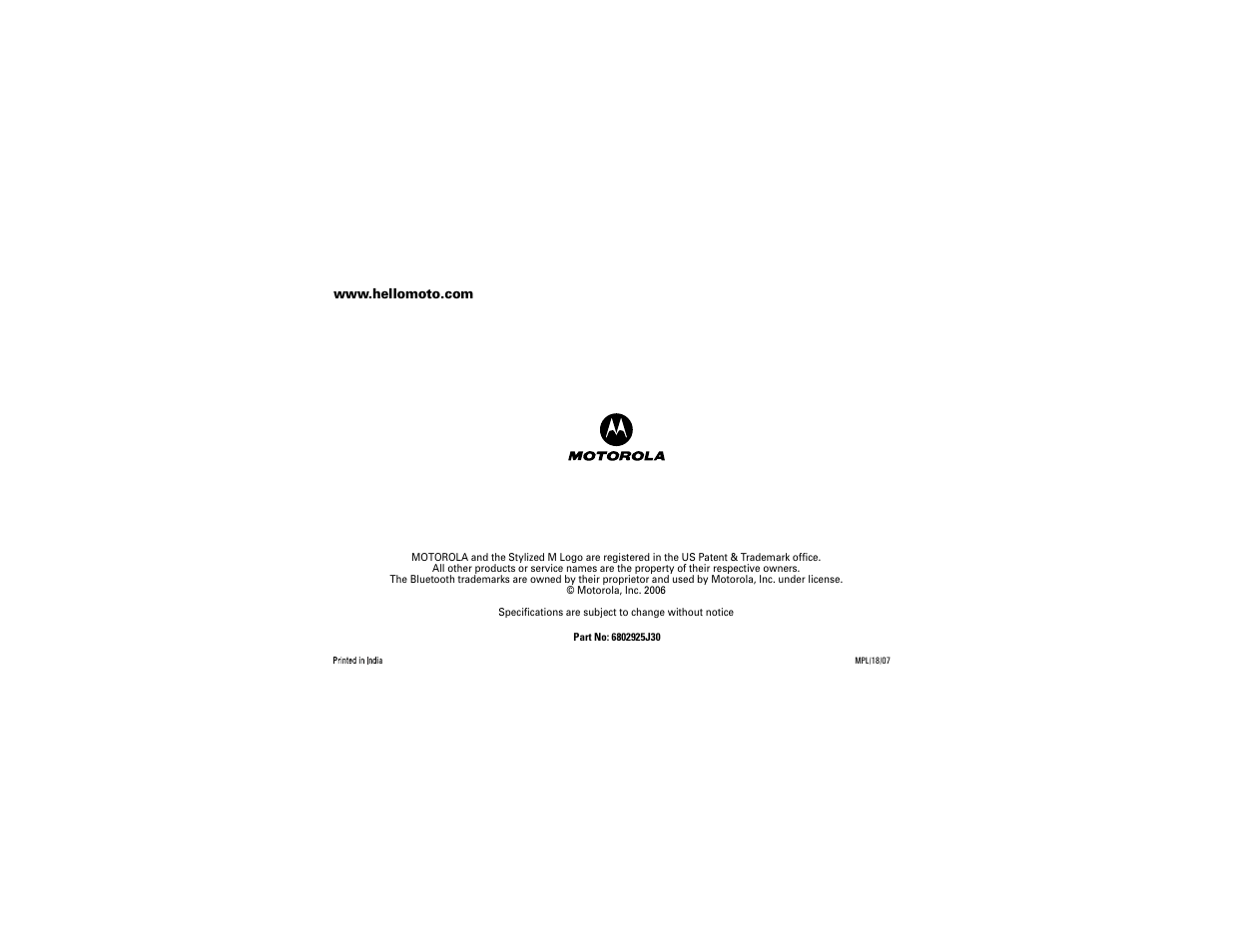 Motorola E6 User Manual | Page 144 / 144
