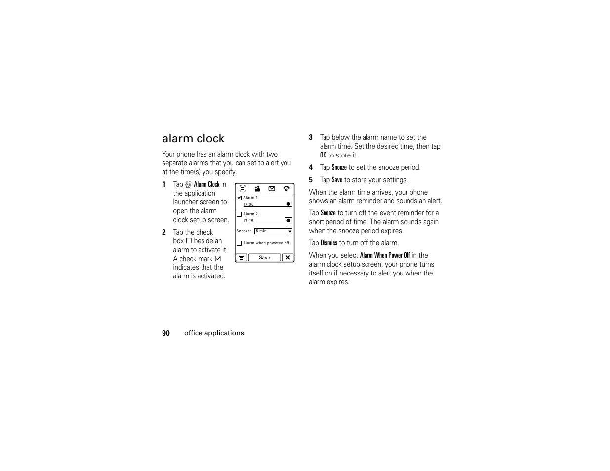 Alarm clock | Motorola E6 User Manual | Page 92 / 144