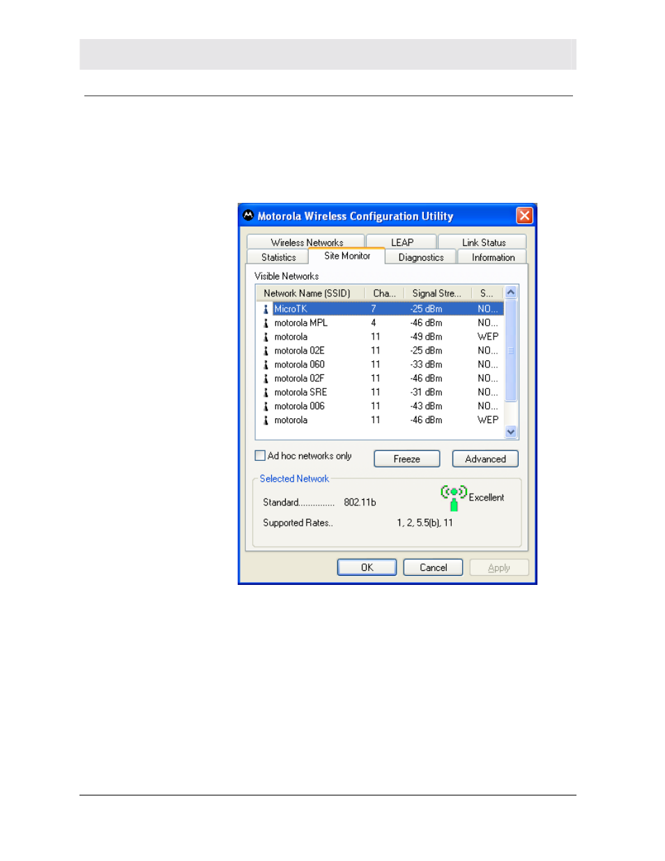 Viewing site monitor information | Motorola WN825G User Manual | Page 24 / 47