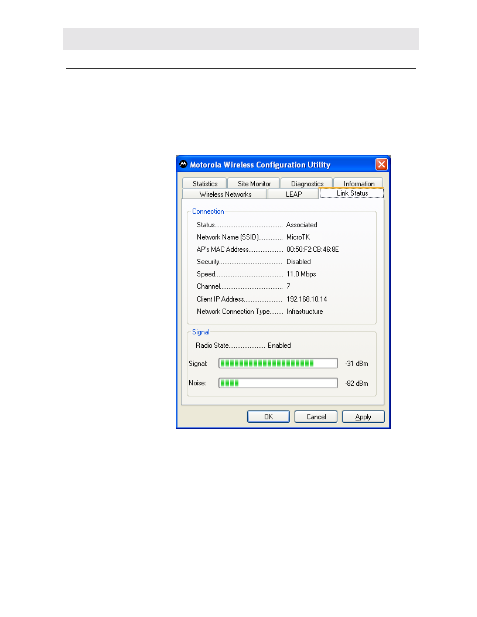 Viewing link status | Motorola WN825G User Manual | Page 27 / 47