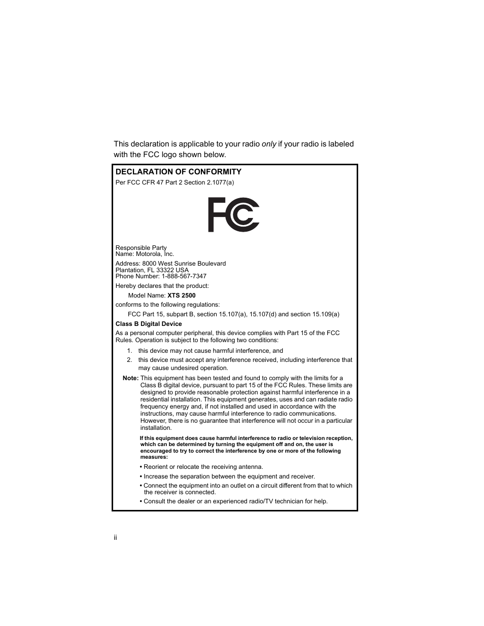 Motorola XTS2500 User Manual | Page 6 / 78