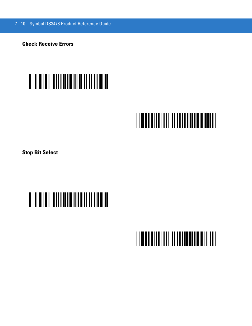 Check receive errors, Stop bit select, Check receive errors -10 stop bit select -10 | Motorola DS3478 User Manual | Page 108 / 404