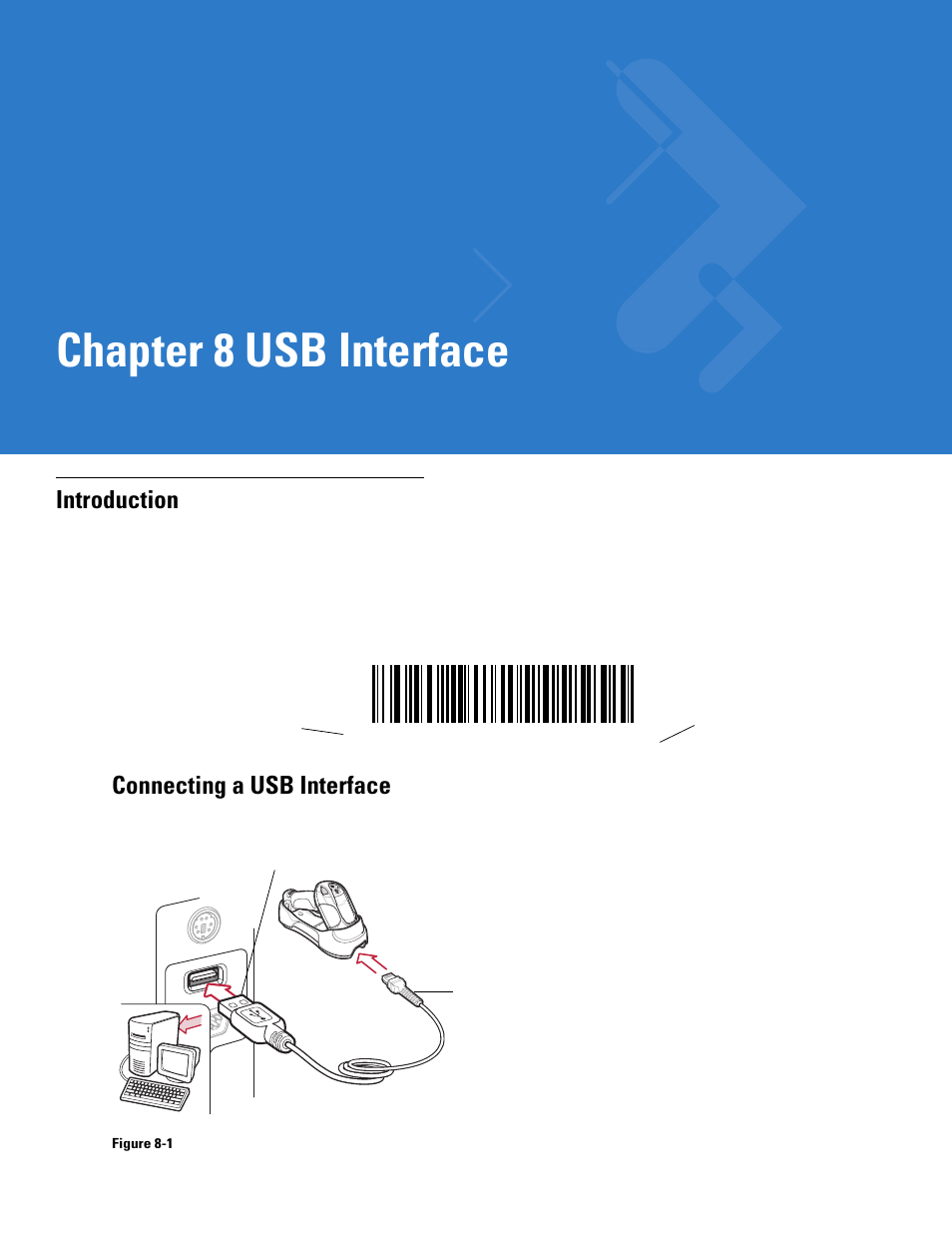 Usb interface, Introduction, Chapter 8: usb interface | Introduction -1, Chapter 8, usb interface, Chapter 8 usb interface, Connecting a usb interface | Motorola DS3478 User Manual | Page 123 / 404