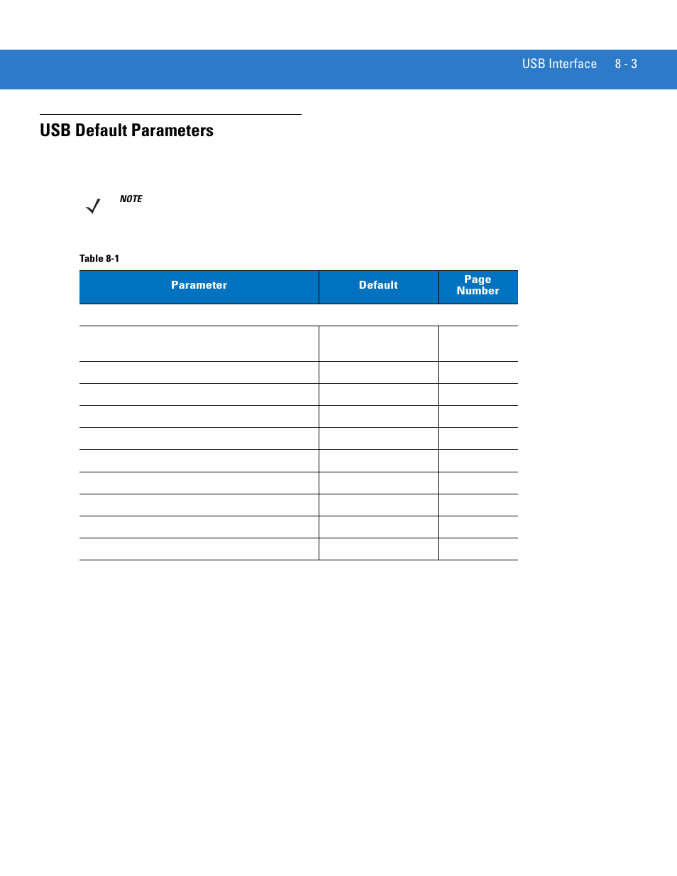 Usb default parameters, Usb default parameters -3 | Motorola DS3478 User Manual | Page 125 / 404