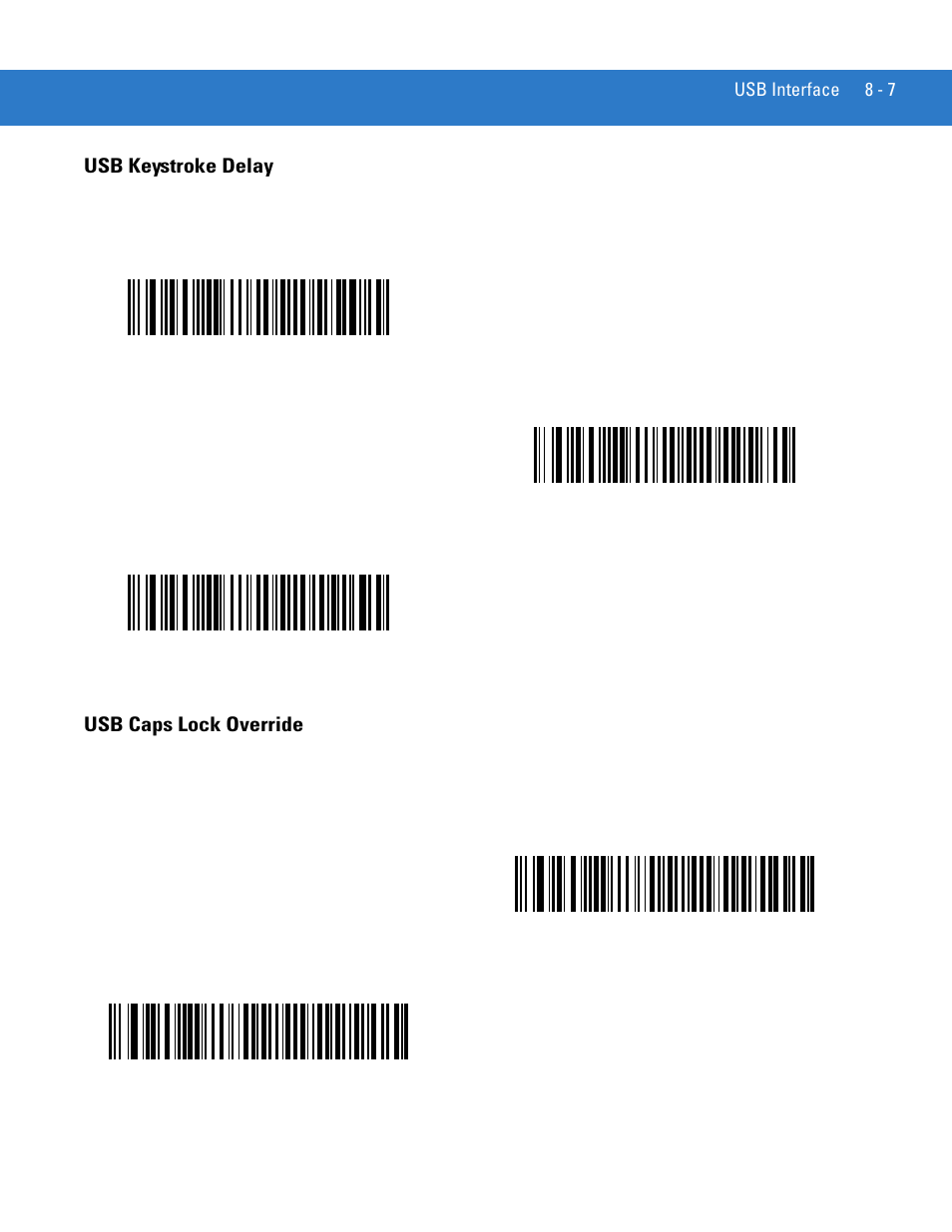 Usb keystroke delay, Usb caps lock override, Usb keystroke delay -7 usb caps lock override -7 | Motorola DS3478 User Manual | Page 129 / 404