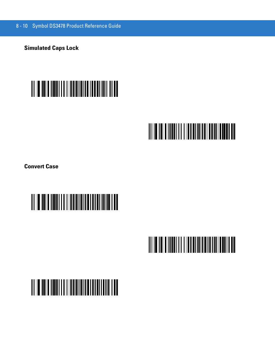 Simulated caps lock, Convert case, Simulated caps lock -10 convert case -10 | Motorola DS3478 User Manual | Page 132 / 404