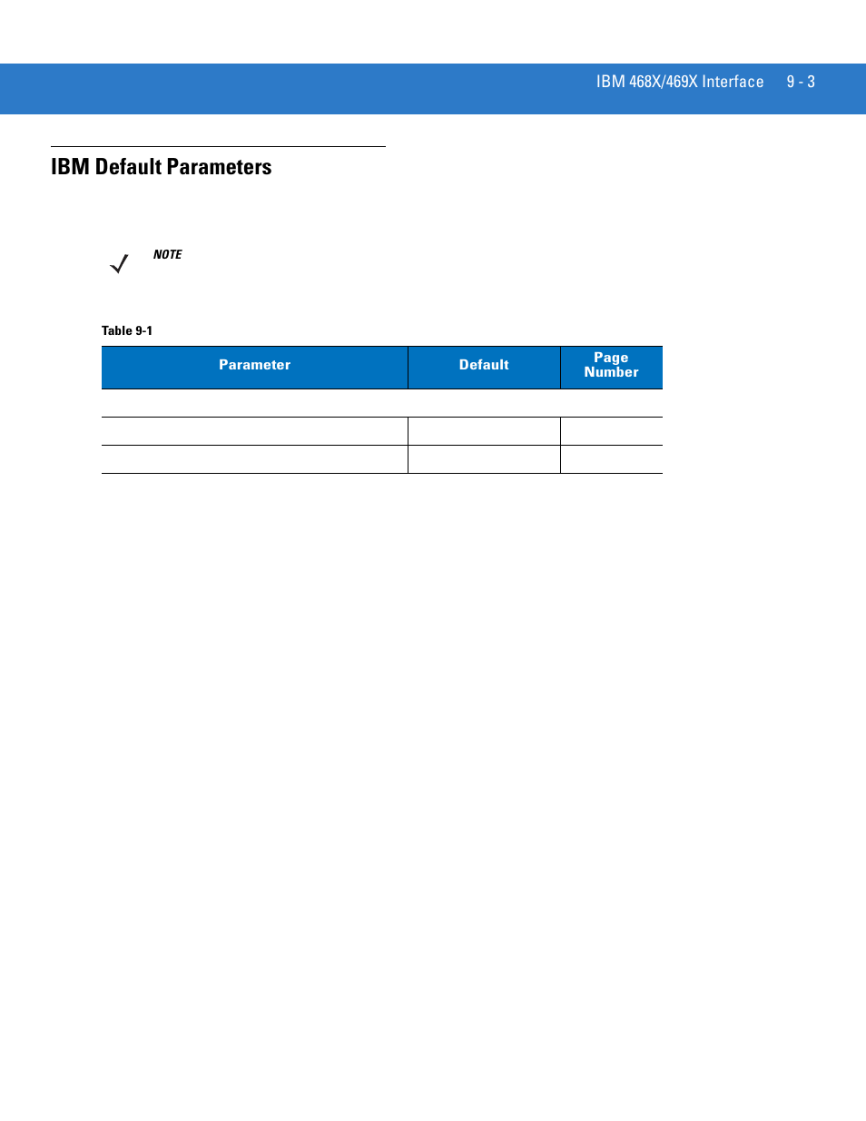 Ibm default parameters, Ibm default parameters -3 | Motorola DS3478 User Manual | Page 147 / 404