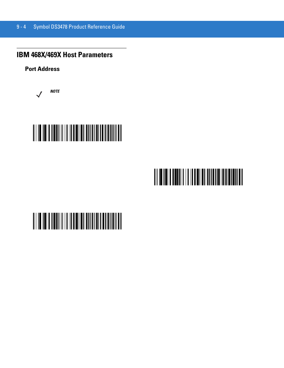 Ibm 468x/469x host parameters, Port address, Ibm 468x/469x host parameters -4 | Port address -4 | Motorola DS3478 User Manual | Page 148 / 404