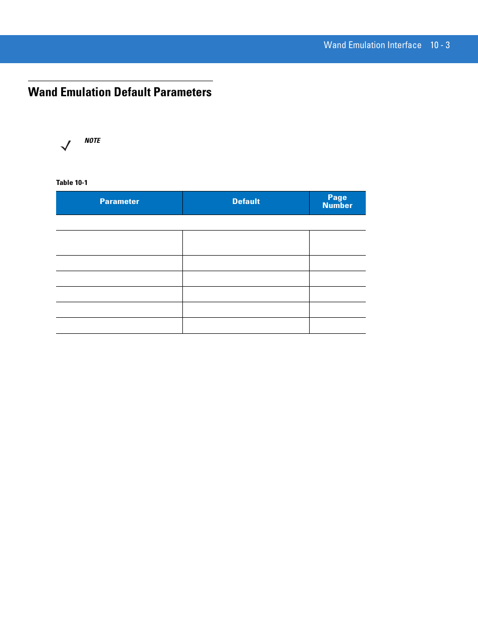 Wand emulation default parameters, Wand emulation default parameters -3 | Motorola DS3478 User Manual | Page 153 / 404