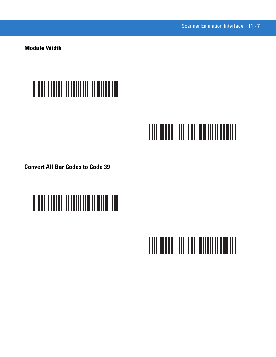 Module width, Convert all bar codes to code 39 | Motorola DS3478 User Manual | Page 165 / 404