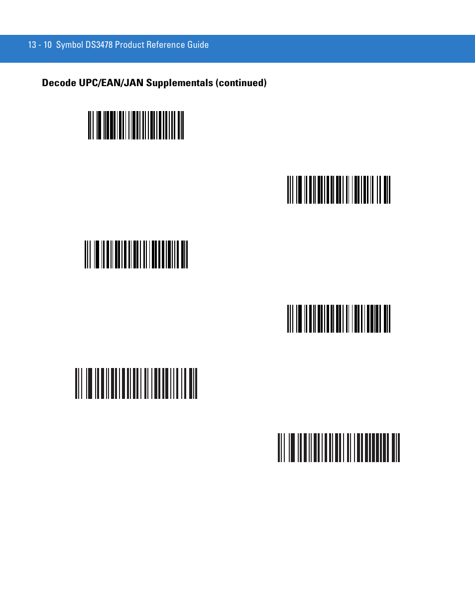 Decode upc/ean/jan supplementals (continued) | Motorola DS3478 User Manual | Page 182 / 404