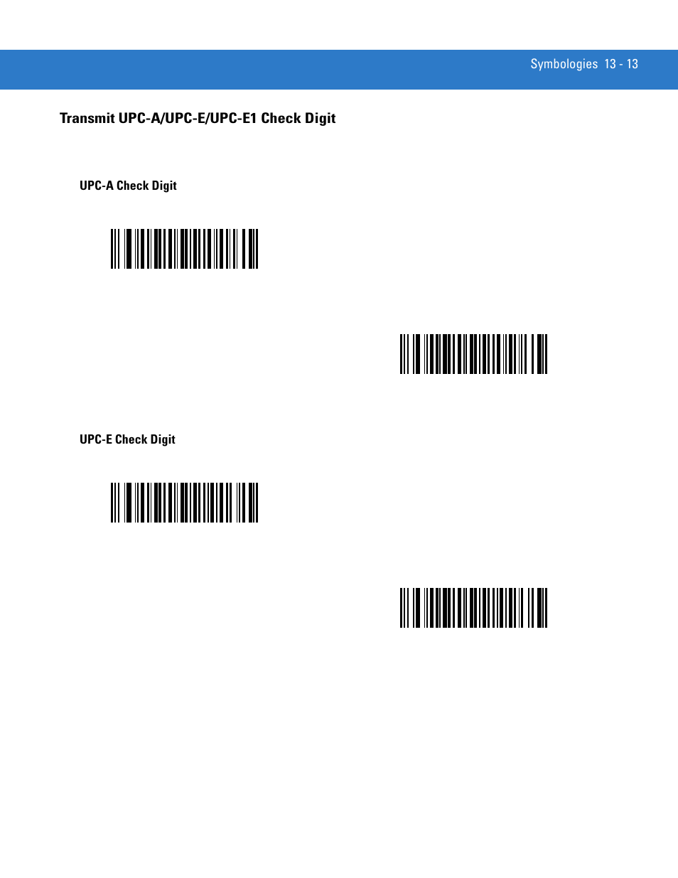 Transmit upc-a/upc-e/upc-e1 check digit, Transmit upc-a/upc-e/upc-e1 check digit -13, Do not transmit upc-a check digit | Transmit upc-a/upc-e/upc-e1 | Motorola DS3478 User Manual | Page 185 / 404