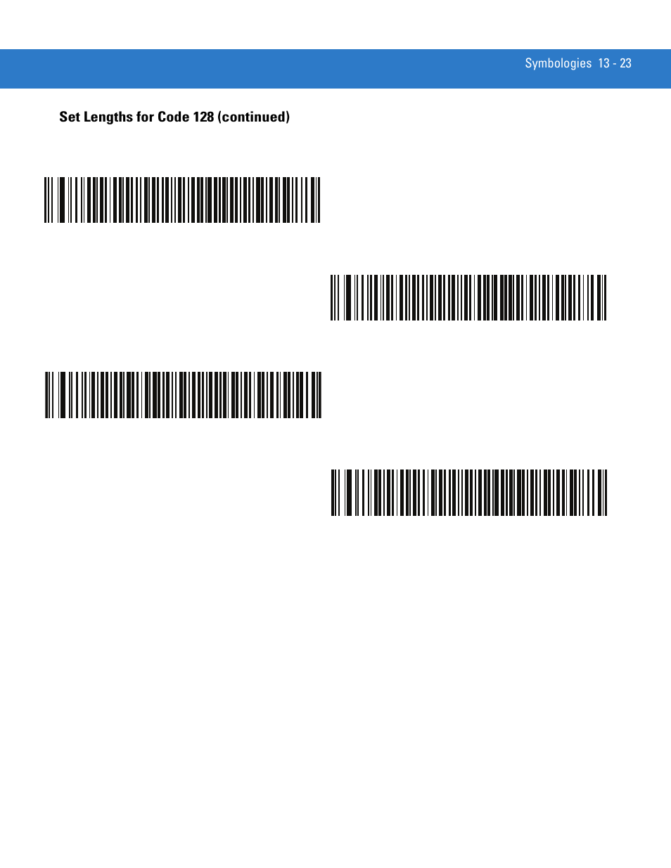 Set lengths for code 128 (continued) | Motorola DS3478 User Manual | Page 195 / 404