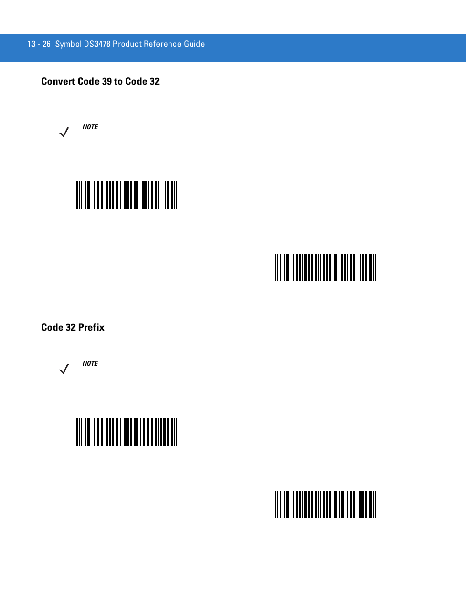 Convert code 39 to code 32, Code 32 prefix, Convert code 39 to code 32 -26 | Code 32 prefix -26 | Motorola DS3478 User Manual | Page 198 / 404