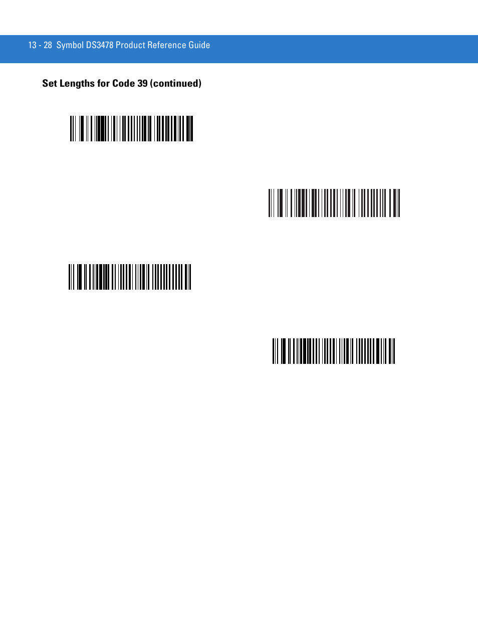 Set lengths for code 39 (continued) | Motorola DS3478 User Manual | Page 200 / 404