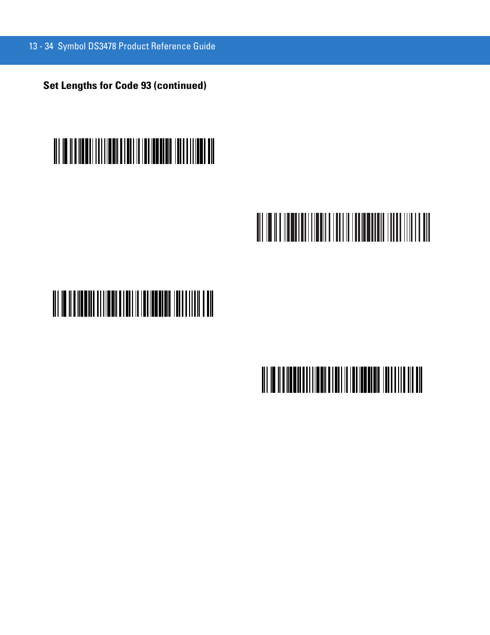 Set lengths for code 93 (continued) | Motorola DS3478 User Manual | Page 206 / 404