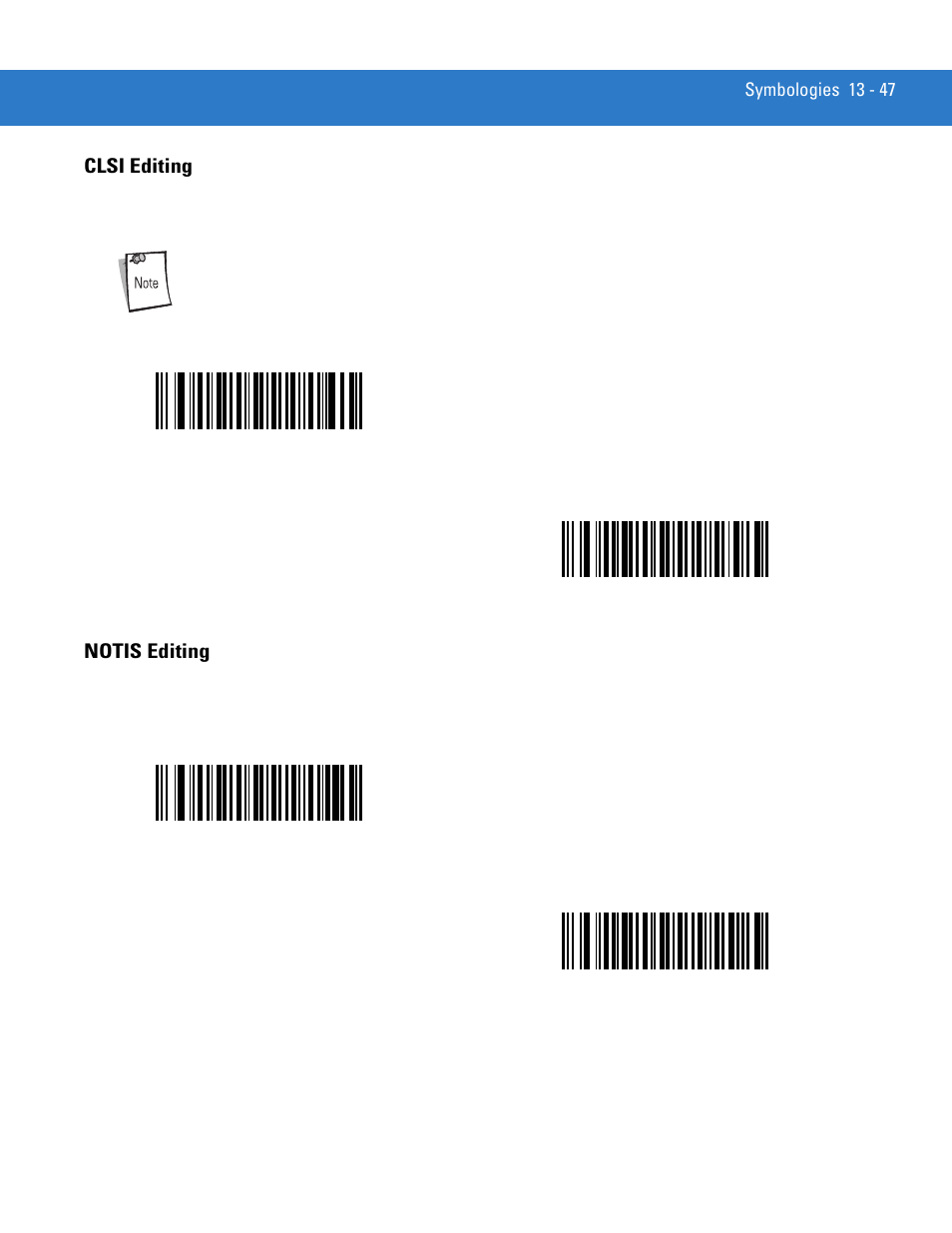 Clsi editing, Notis editing, Clsi editing -47 notis editing -47 | Motorola DS3478 User Manual | Page 219 / 404