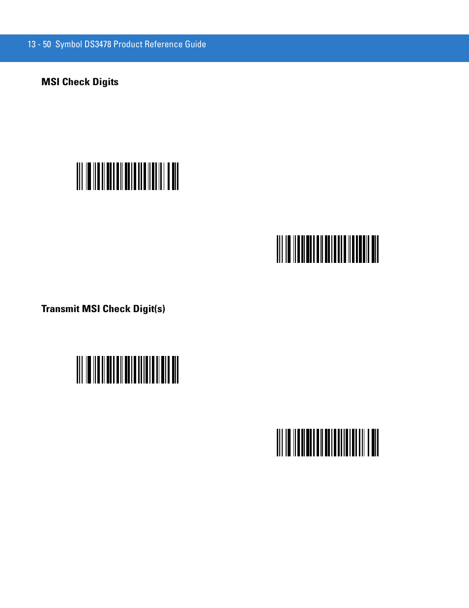 Msi check digits, Transmit msi check digit(s) | Motorola DS3478 User Manual | Page 222 / 404