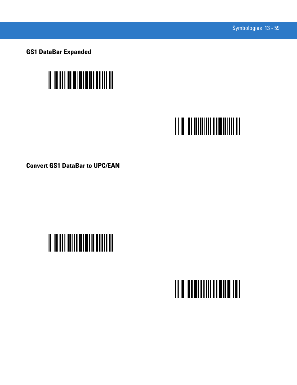 Gs1 databar expanded, Convert gs1 databar to upc/ean, Gs1 databar expanded -59 | Convert gs1 databar to upc/ean -59 | Motorola DS3478 User Manual | Page 231 / 404