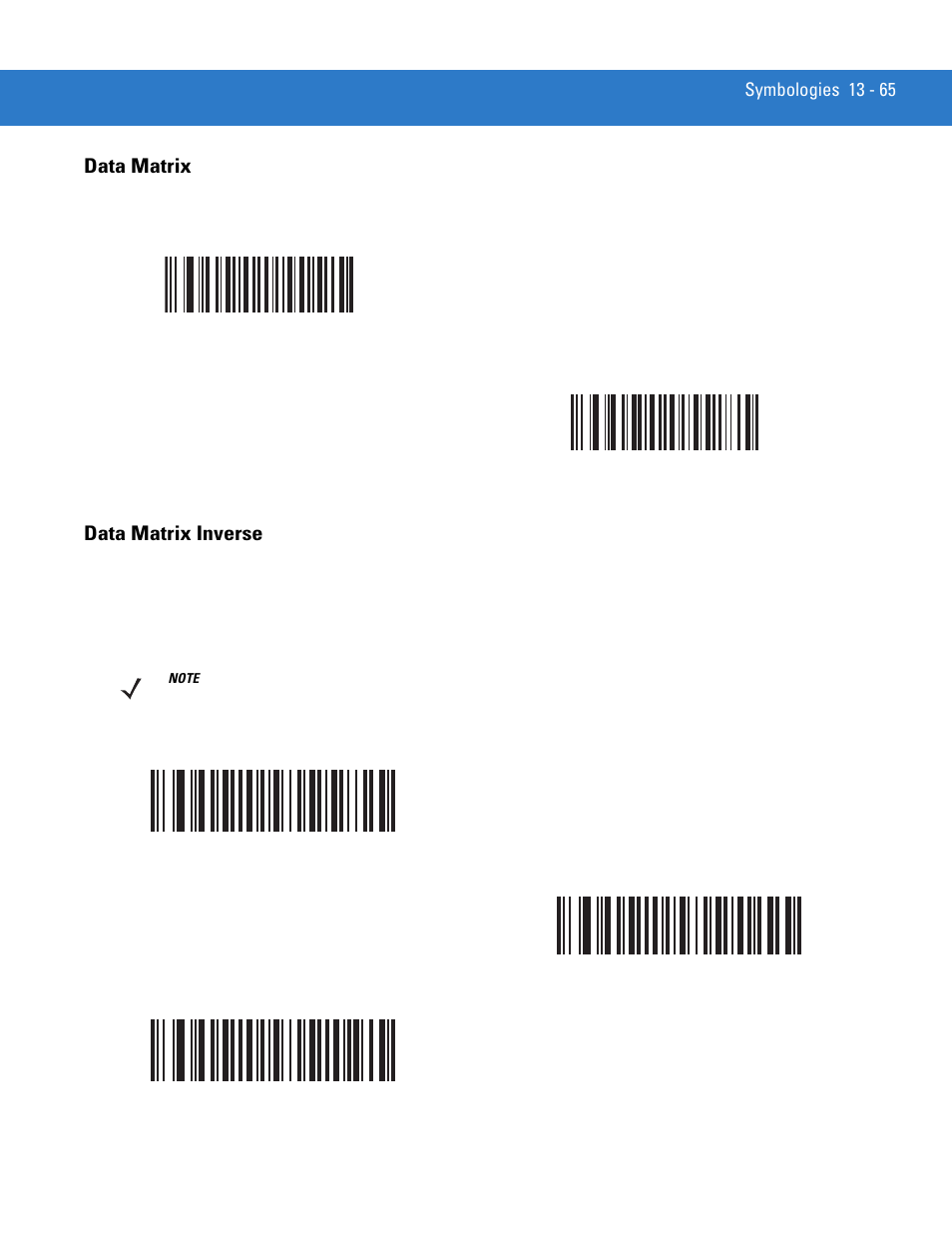 Data matrix, Data matrix inverse, Data matrix -65 data matrix inverse -65 | Motorola DS3478 User Manual | Page 237 / 404