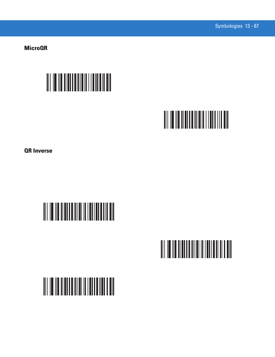 Microqr, Qr inverse, Microqr -67 qr inverse -67 | Motorola DS3478 User Manual | Page 239 / 404