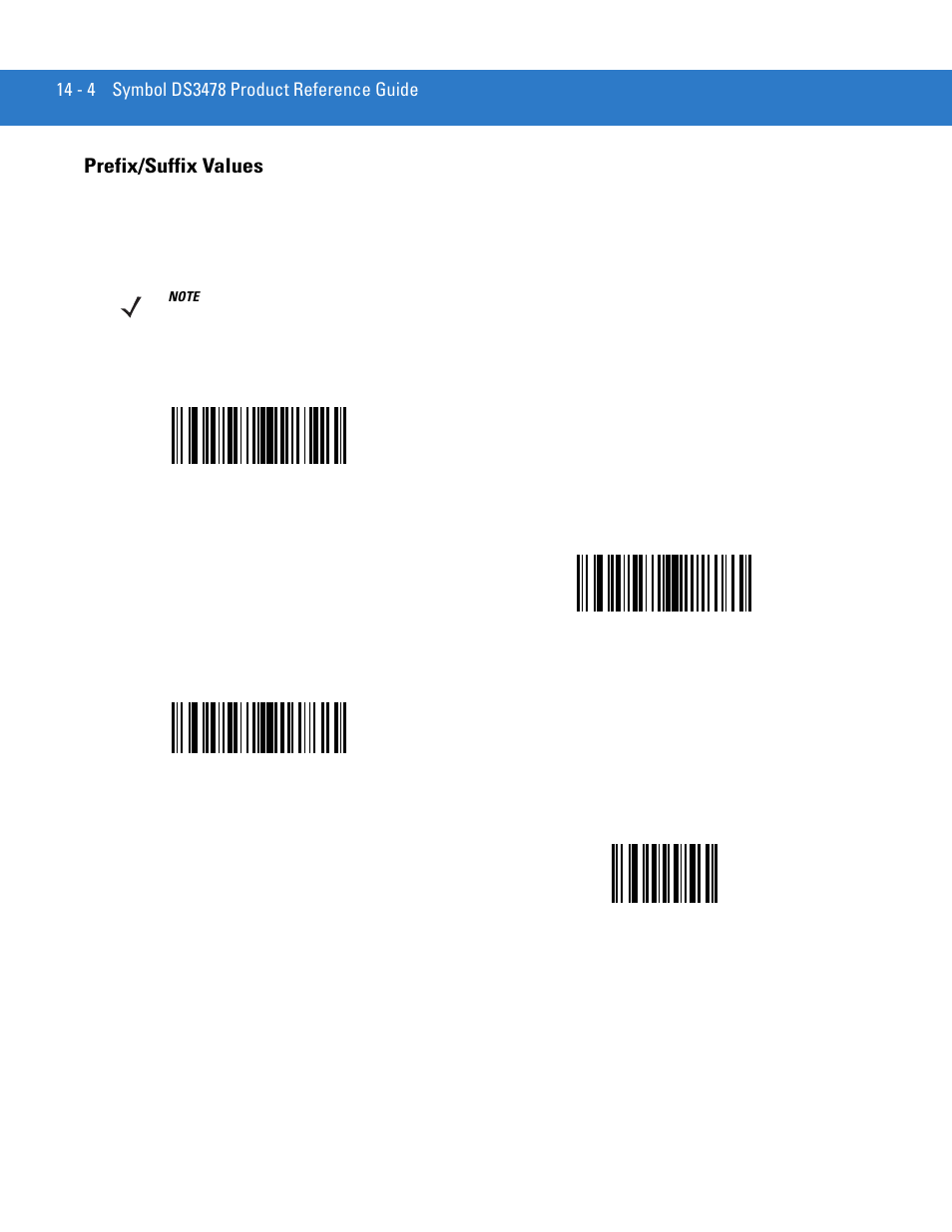 Prefix/suffix values, Prefix/suffix values -4 | Motorola DS3478 User Manual | Page 250 / 404