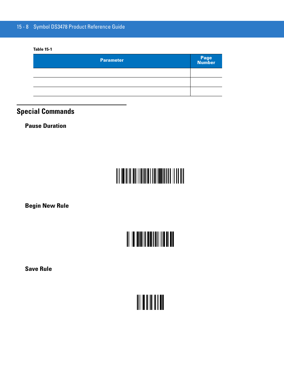 Special commands, Pause duration, Begin new rule | Save rule, Special commands -8, Pause duration -8 begin new rule -8 save rule -8, Gin on, Or use the 12, Scan | Motorola DS3478 User Manual | Page 262 / 404