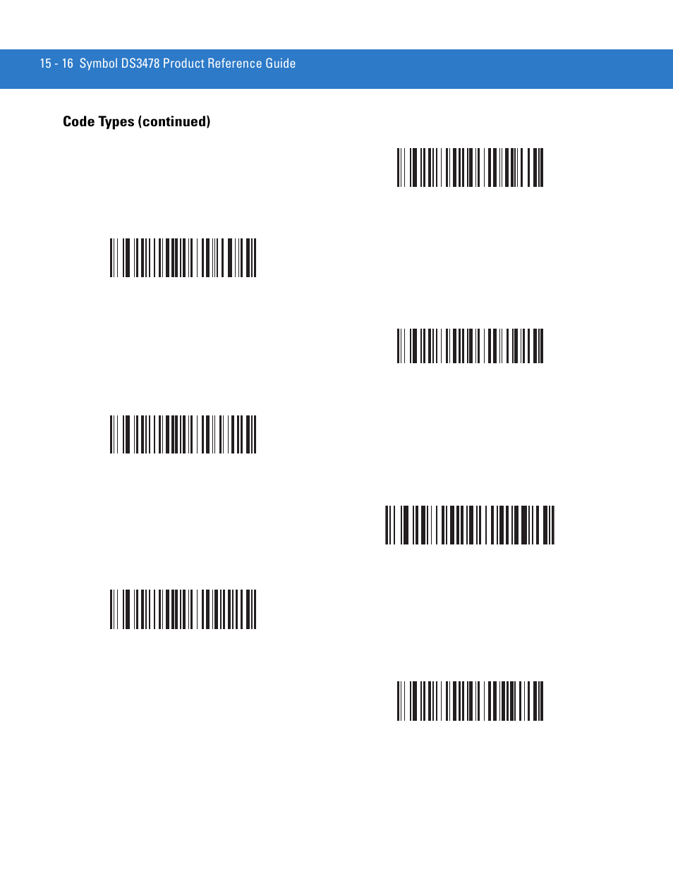 Code types (continued) | Motorola DS3478 User Manual | Page 270 / 404