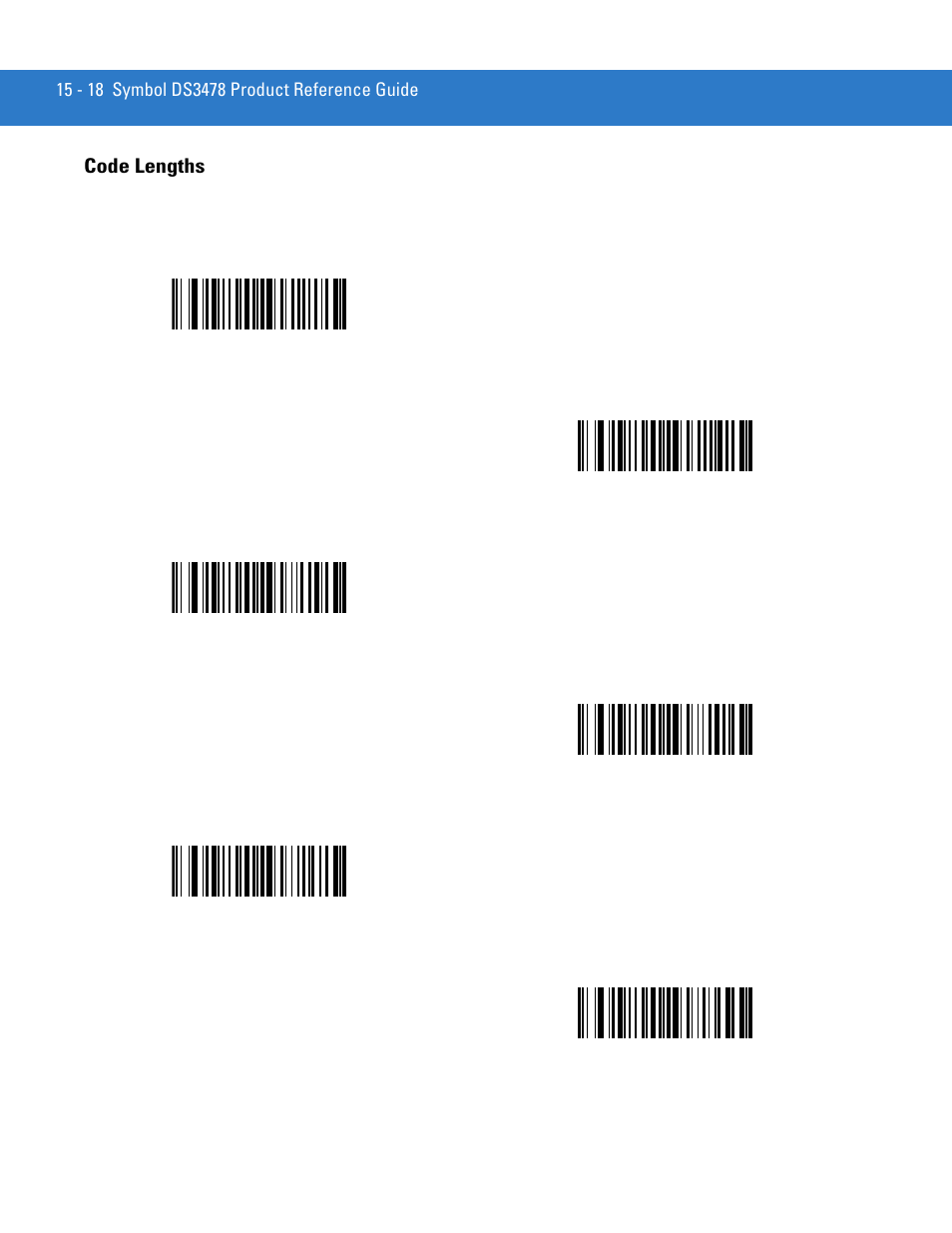 Code lengths, Code lengths -18, 1 character | 6 characters | Motorola DS3478 User Manual | Page 272 / 404