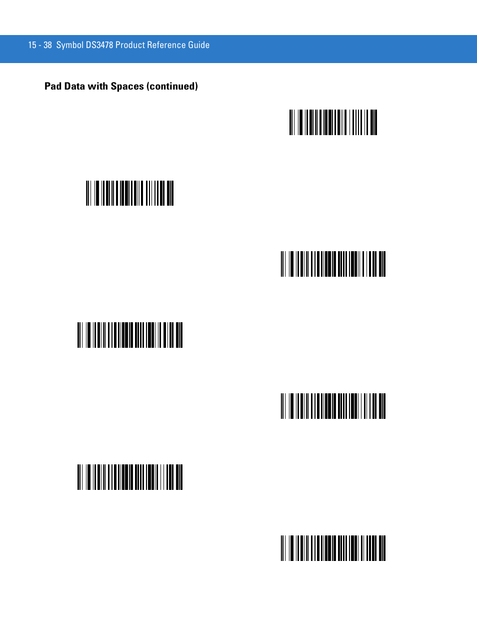 Pad data with spaces (continued) | Motorola DS3478 User Manual | Page 292 / 404