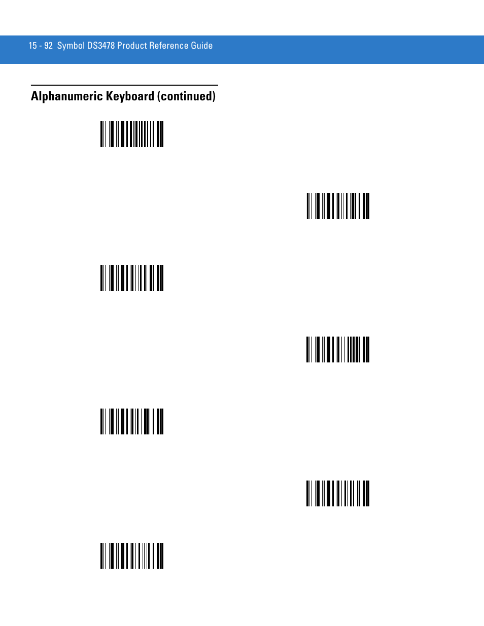 Alphanumeric keyboard (continued) | Motorola DS3478 User Manual | Page 346 / 404