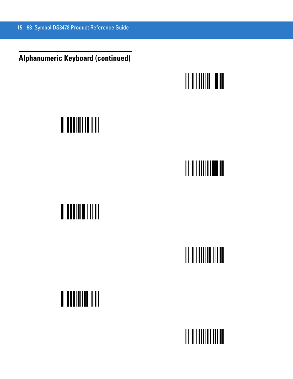 Alphanumeric keyboard (continued) | Motorola DS3478 User Manual | Page 352 / 404