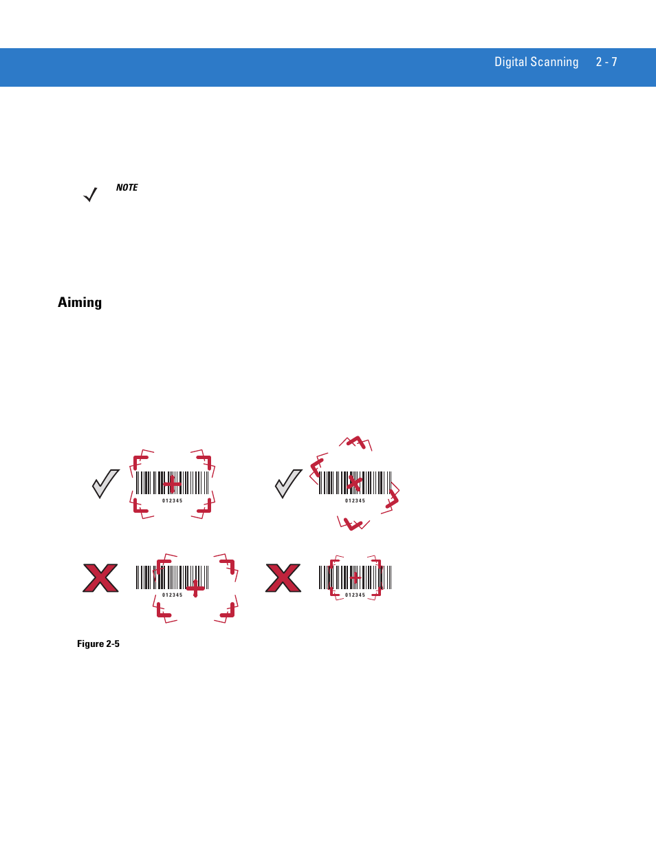 Aiming, Aiming -7, Digital scanning 2 - 7 | Motorola DS3478 User Manual | Page 37 / 404