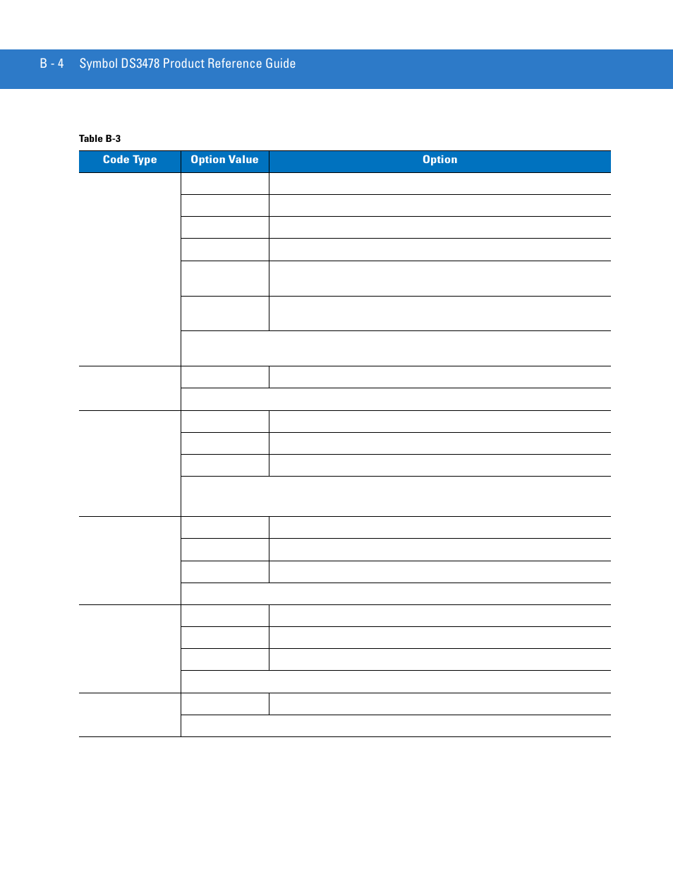 Table b-3 | Motorola DS3478 User Manual | Page 370 / 404