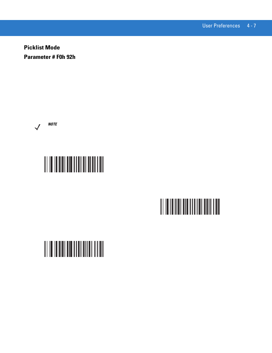 Picklist mode, Picklist mode -7, Picklist mode parameter # f0h 92h | Motorola DS3478 User Manual | Page 61 / 404