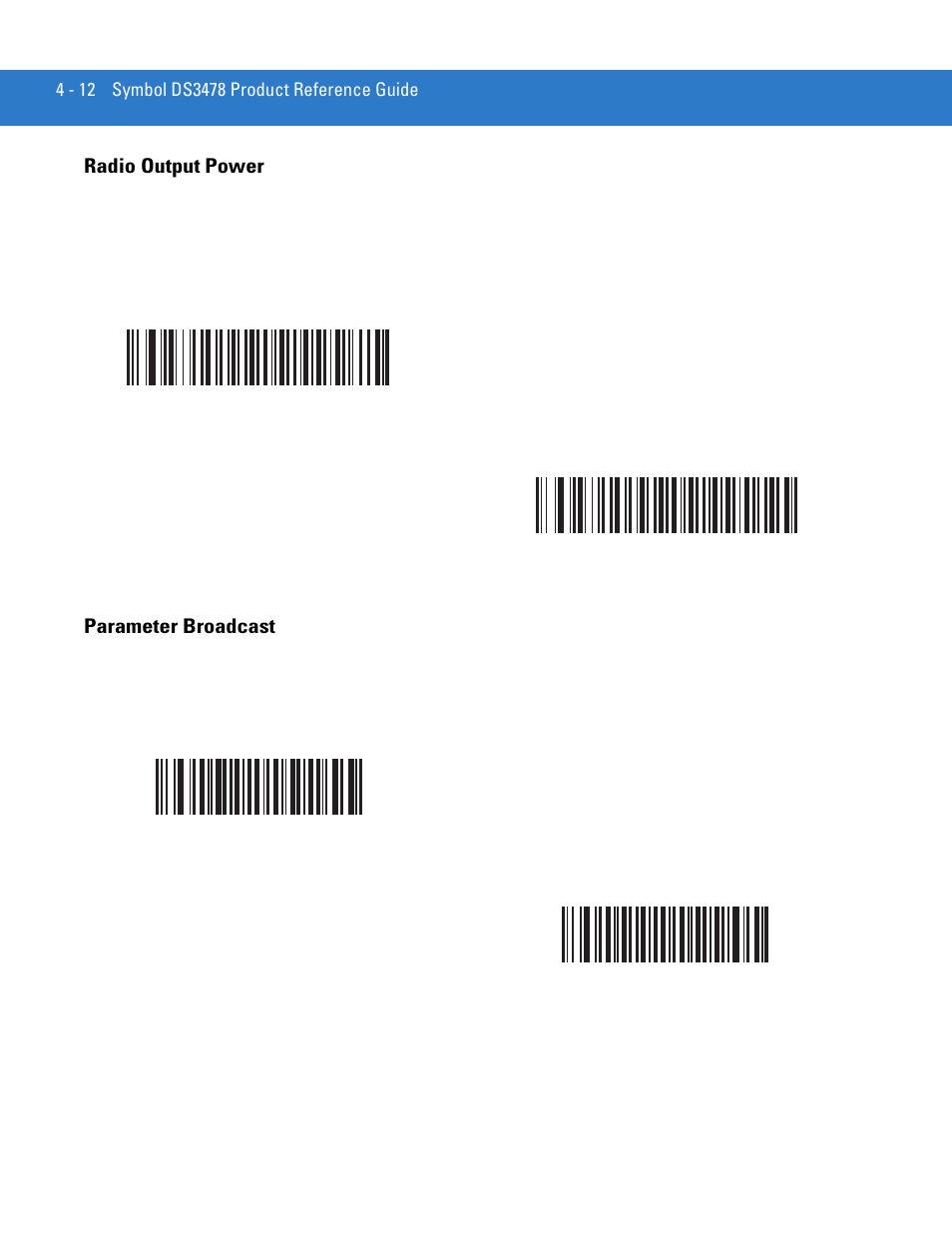 Radio output power, Parameter broadcast, Radio output power -12 parameter broadcast -12 | Motorola DS3478 User Manual | Page 66 / 404