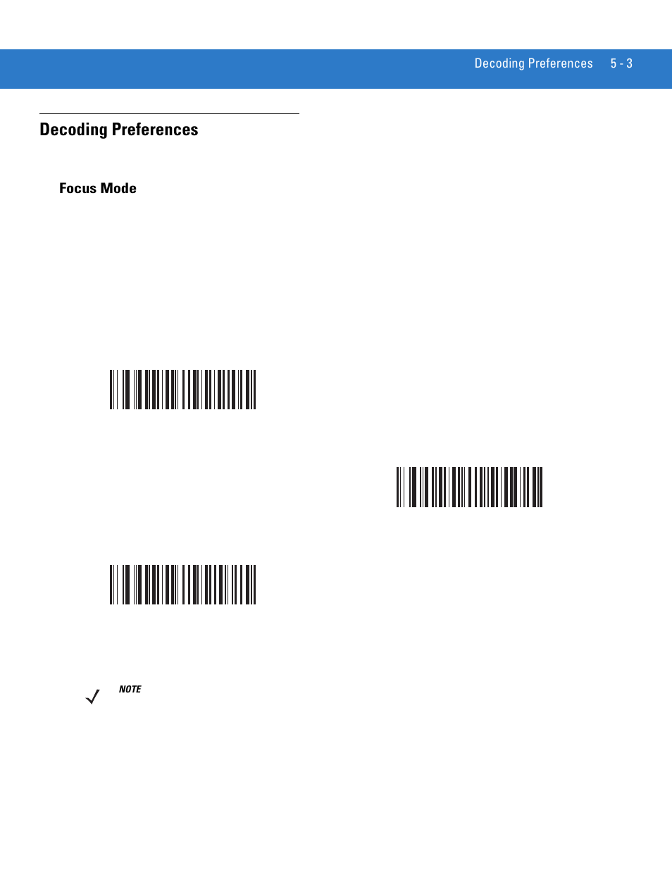 Decoding preferences, Focus mode, Decoding preferences -3 | Focus mode -3 | Motorola DS3478 User Manual | Page 71 / 404