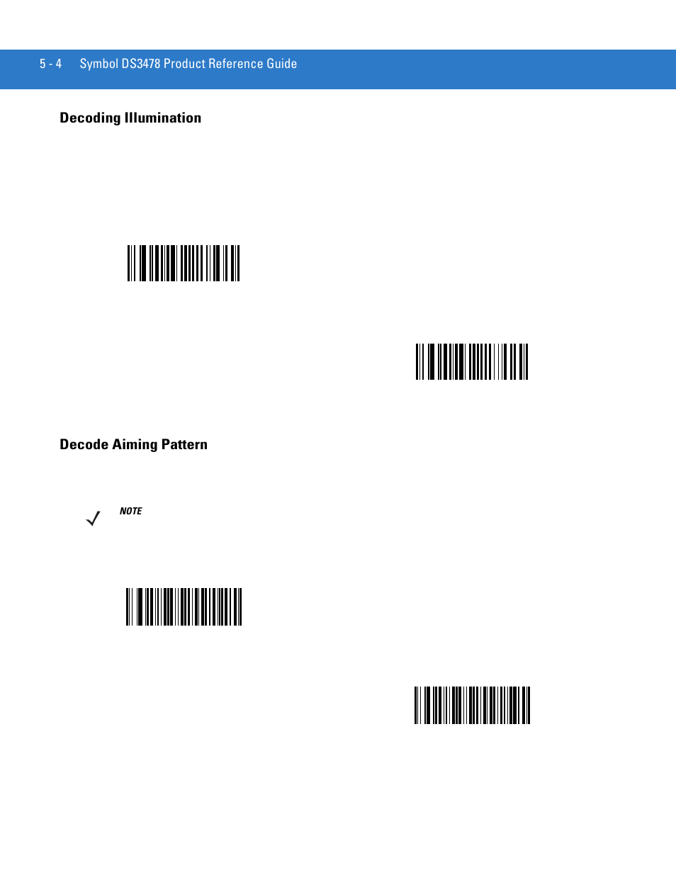 Decoding illumination, Decode aiming pattern, Decoding illumination -4 decode aiming pattern -4 | Decode aiming, Decoding illumination on | Motorola DS3478 User Manual | Page 72 / 404