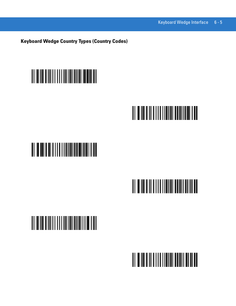 Keyboard wedge country types (country codes), Keyboard wedge country types (country codes) -5 | Motorola DS3478 User Manual | Page 79 / 404