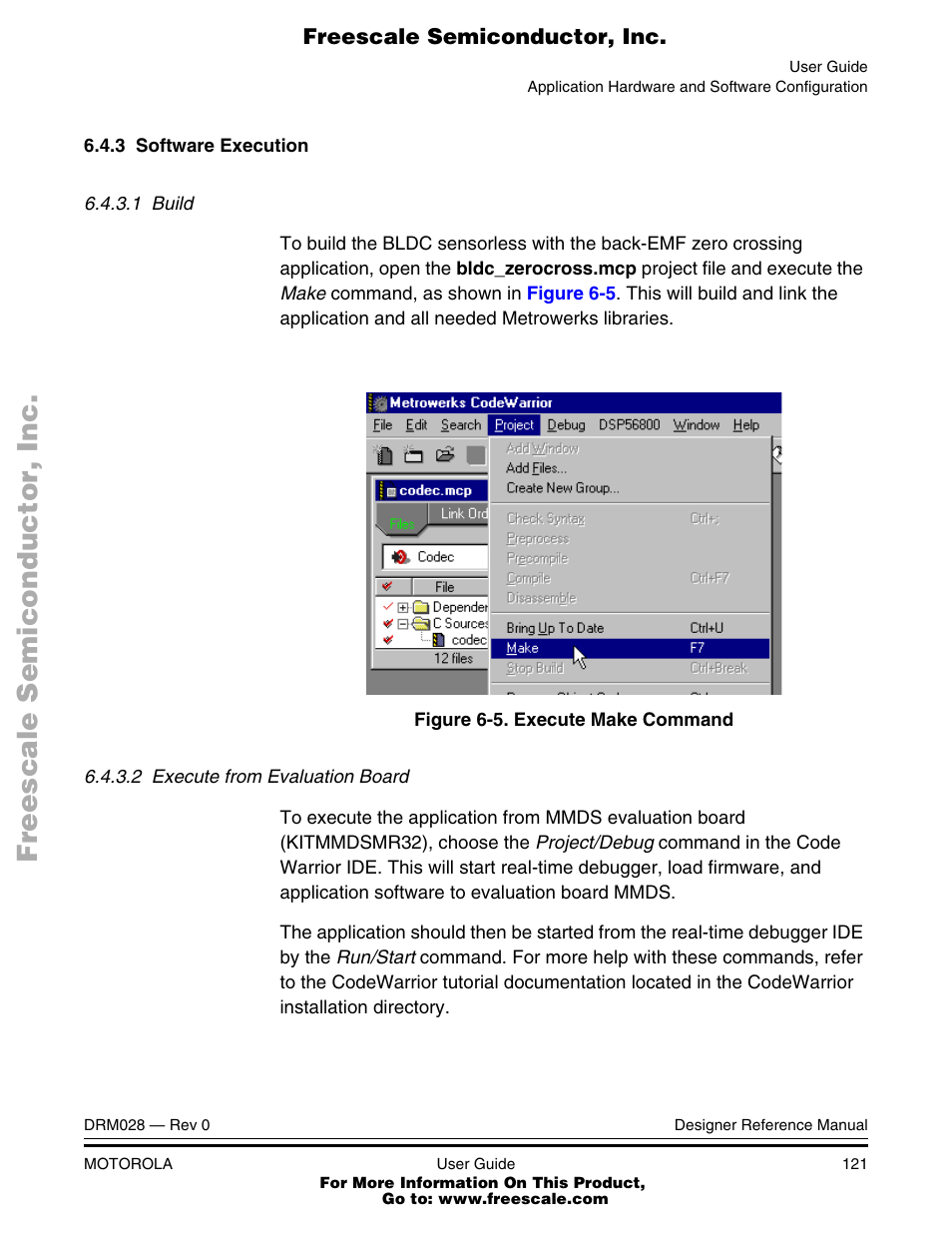 Execute make command | Motorola M68HC08 User Manual | Page 121 / 168