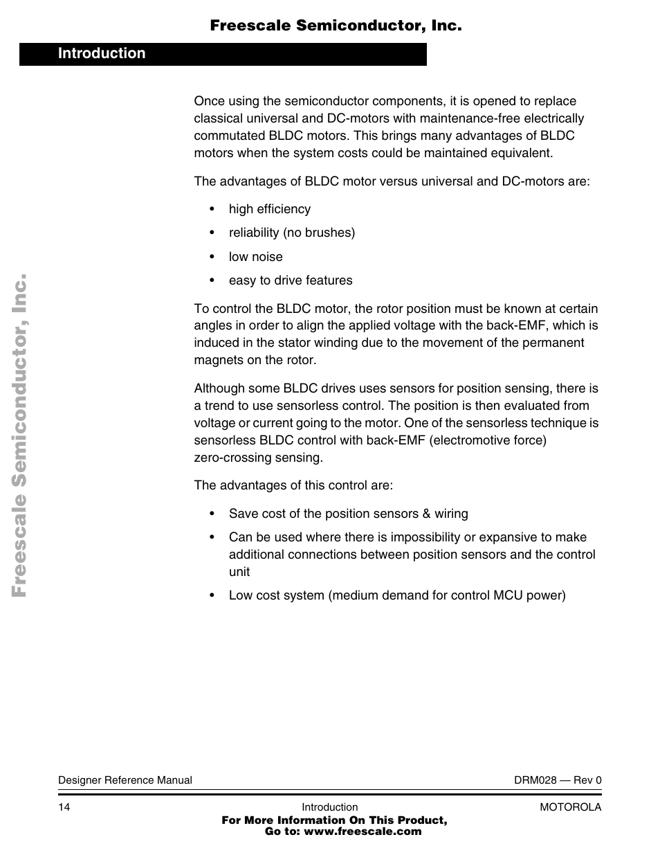 Motorola M68HC08 User Manual | Page 14 / 168