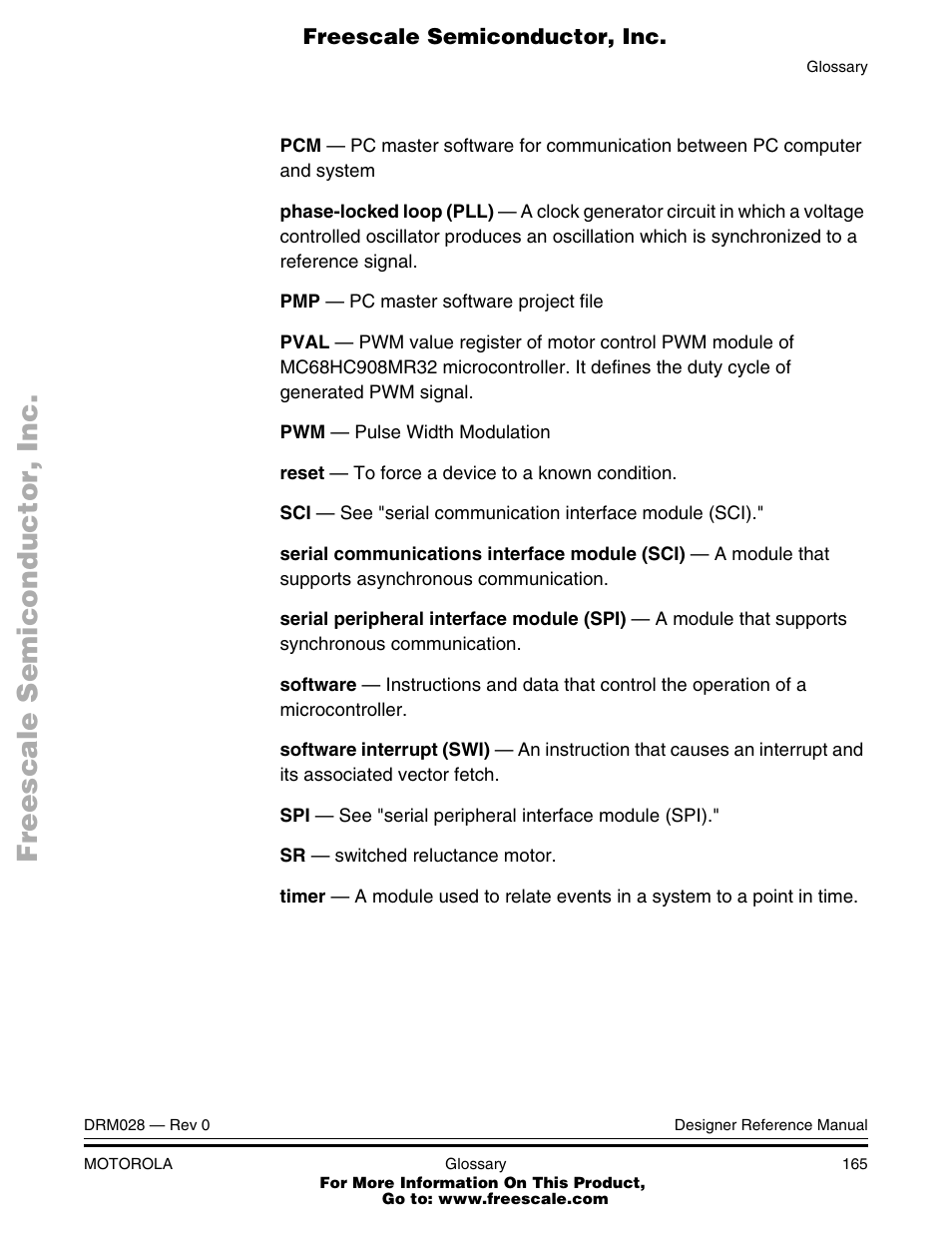 Motorola M68HC08 User Manual | Page 165 / 168