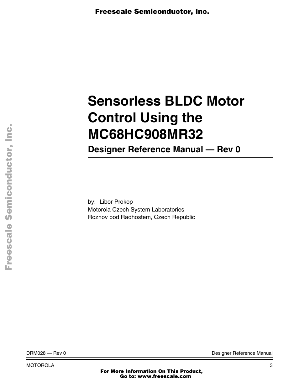 Designer reference manual — rev 0 | Motorola M68HC08 User Manual | Page 3 / 168