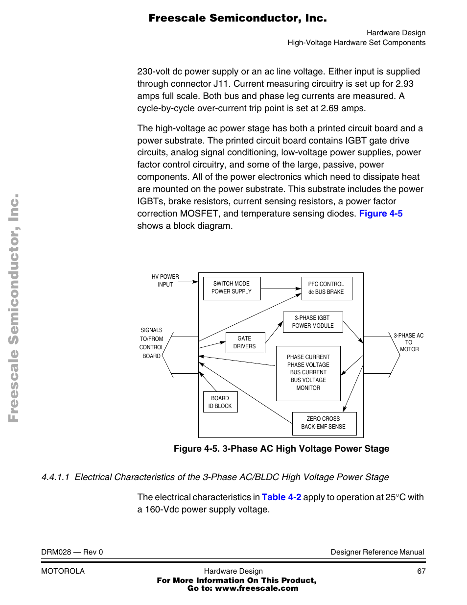 Phase ac high voltage power stage | Motorola M68HC08 User Manual | Page 67 / 168