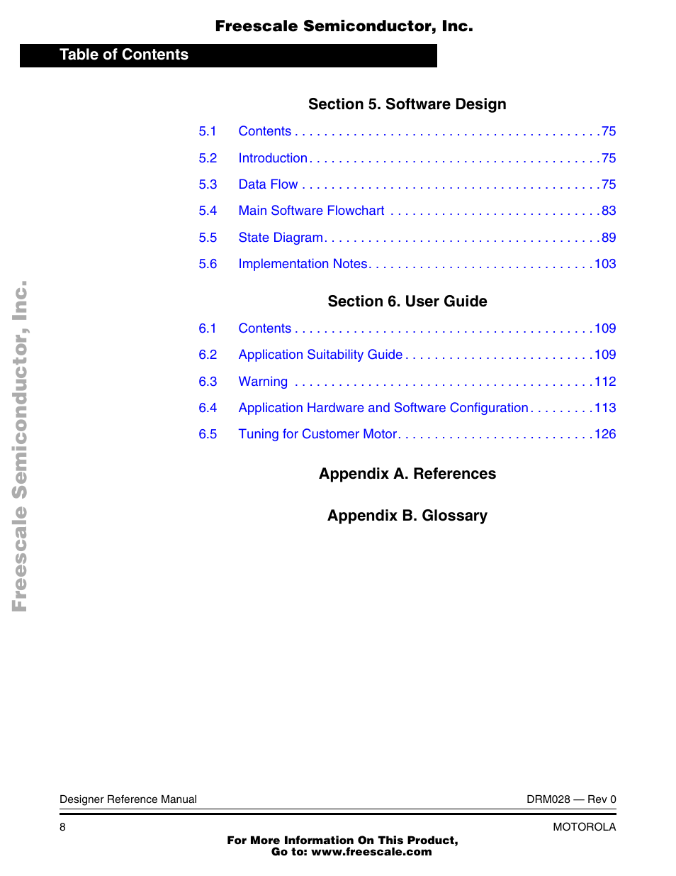 Motorola M68HC08 User Manual | Page 8 / 168