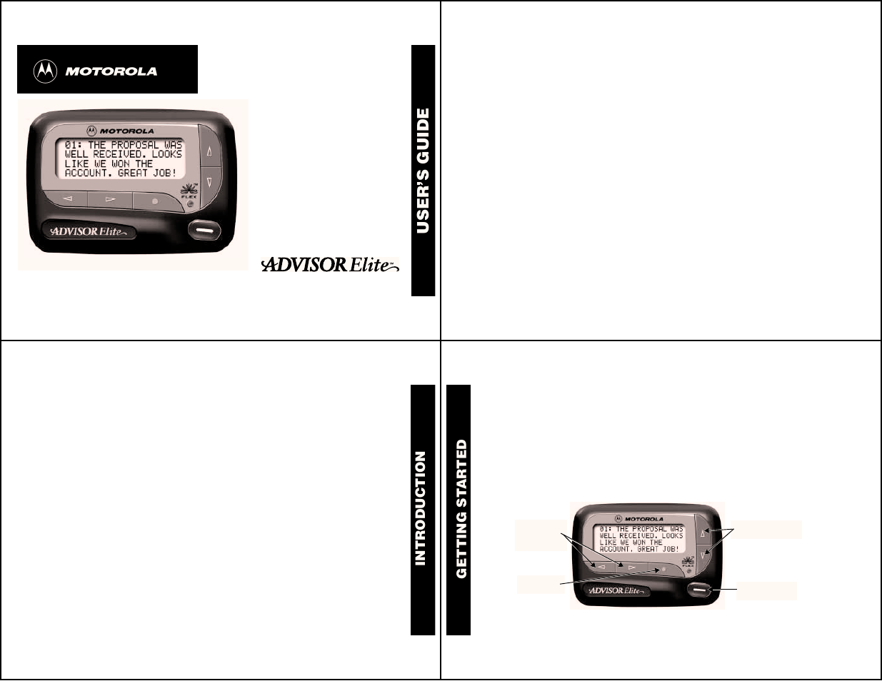 Motorola Advisor Elite User Manual | 11 pages