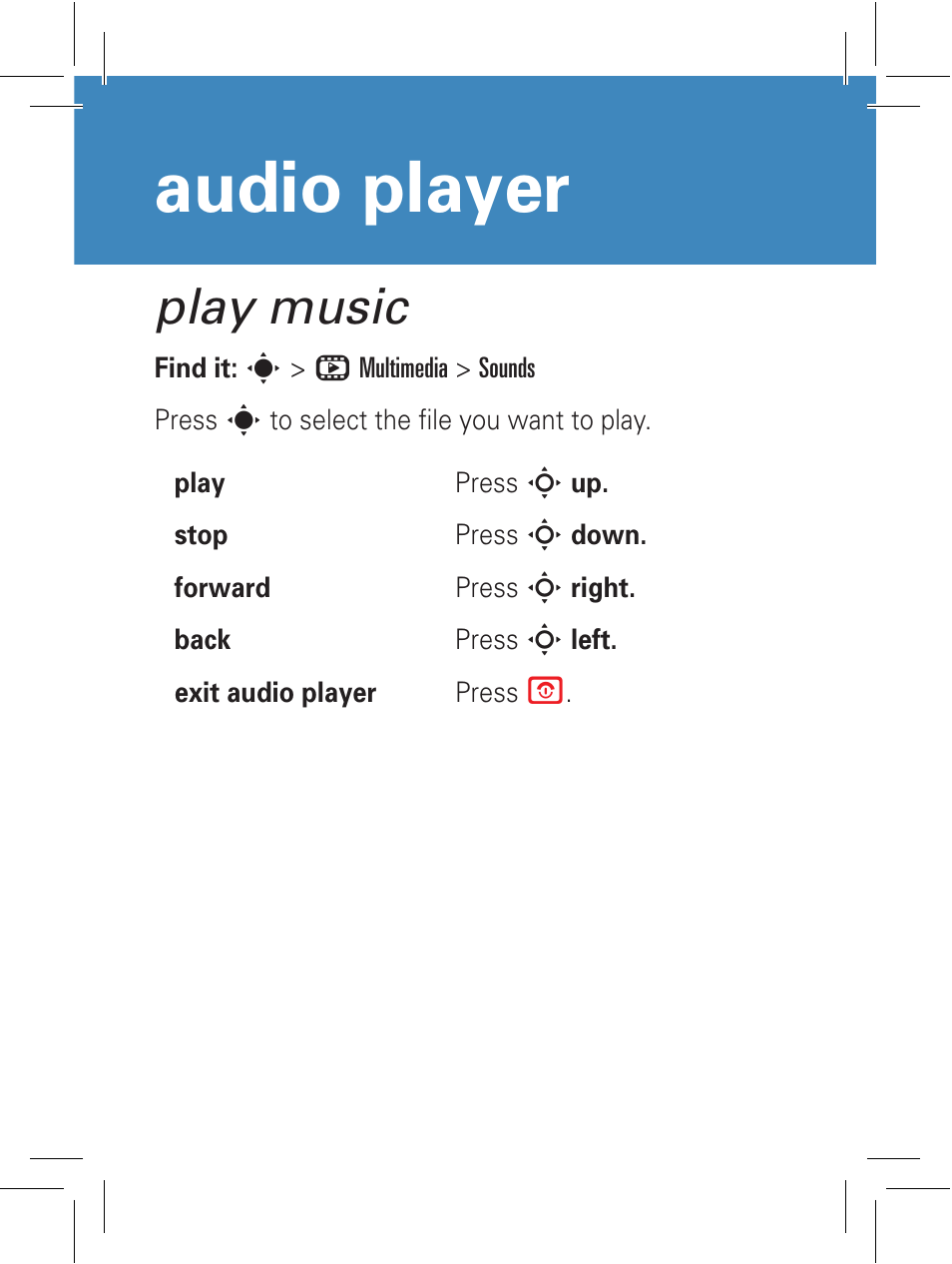 Audio player, Play music | Motorola 6802932J69 User Manual | Page 14 / 80